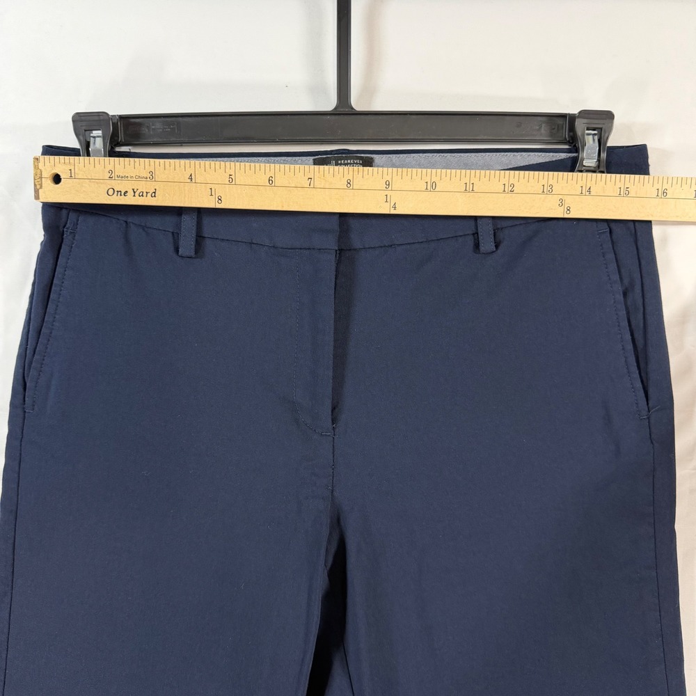 J. Jill Wearever Collection Refined Woven Trousers Navy Blue Straight Leg Size 8 - Picture 8 of 9